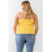 Plus Ribbed Ruffle Tank Top