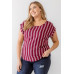 Plus Striped Short Sleeve Relax Top