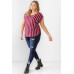 Plus Striped Short Sleeve Relax Top