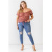 Plus Floral Chiffon Ruched Smocked Off-the-shoulder Top