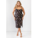 Plus Floral Ribbed Ruched Sleeveless Midi Dress
