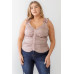 Plus Ruched Button-up Ruffle Strap Smocked Back Tank Top