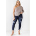 Plus Mocha Textured One Shoulder Top