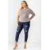 Plus Mocha Textured One Shoulder Top