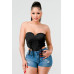 Luxe sweetheart ruffled drawstring lace bustier top