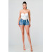 Luxe sweetheart ruffled drawstring lace bustier top
