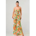Luxe geo print satin bra top and palazzo jumpsuit