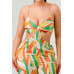 Luxe geo print satin bra top and palazzo jumpsuit