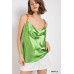 Cowl neck satin camisole with chain strap