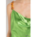 Cowl neck satin camisole with chain strap