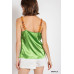 Cowl neck satin camisole with chain strap