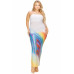 Plus sleeveless color gradient tube top maxi dress