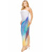 Plus sleeveless color gradient tube top maxi dress