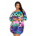 Electric leopard off shoulder bubble mini dress