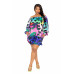 Electric leopard off shoulder bubble mini dress
