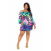 Electric leopard off shoulder bubble mini dress