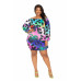 Electric leopard off shoulder bubble mini dress