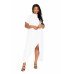 Mock neck back cape dress