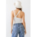 Ribbed V Strap Back Bodysuit