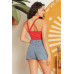 Ribbed V Strap Back Bodysuit