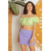 Organza Puff Short Sleeve Crop Top