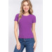 Short Slv Crew Neck Variegated Rib Knit Top
