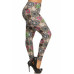 Plus Size Abstract Print, Full Length Leggings In A Slim Fitting Style With A Banded High Waist