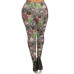 Plus Size Abstract Print, Full Length Leggings In A Slim Fitting Style With A Banded High Waist
