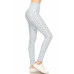 5-inch Long Yoga Style Banded Lined Multi Printed Knit Legging With High Waist