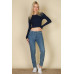 Long Sleeve Round Neck Basic Crop Top