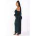 Striped Velvet Off Shoulder Dress