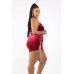 Rhinestone Drawcord Unbalance Dress