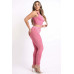 Mineral Washed Crop Top And Leggings Set