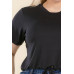 Plus Size Tie Front Drawstring Short Sleeve Crop Top