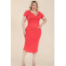 Plus Size Split Neck Bodycon Midi Dress