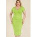 Plus Size Split Neck Bodycon Midi Dress