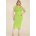 Plus Size Split Neck Bodycon Midi Dress