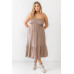 Plus Smocked Cut-out Strappy Flare Hem Midi Dress