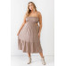 Plus Smocked Cut-out Strappy Flare Hem Midi Dress