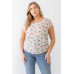 Plus Flower Print Ruched Top