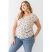 Plus Flower Print Ruched Top