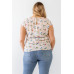 Plus Flower Print Ruched Top