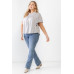 Plus Grey Cotton Blend Smoked Short Sleeve Top