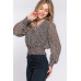 Surplice Smocked Print Chiffon Blouse