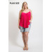 Pleated Tank Top With Adjustable Strap