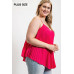 Pleated Tank Top With Adjustable Strap