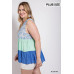 Floral Color Block Ruffle Detail Tiered V-neck Top