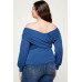 Plus Size Solid Wrap Dressy Top