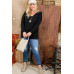 Plus Size V Neck 3/4 Sleeve Side Slit Hi-lo Sweater