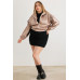 Plus Satin Zip-up Ruched Long Sleeve Cropped Bomber Jacket
